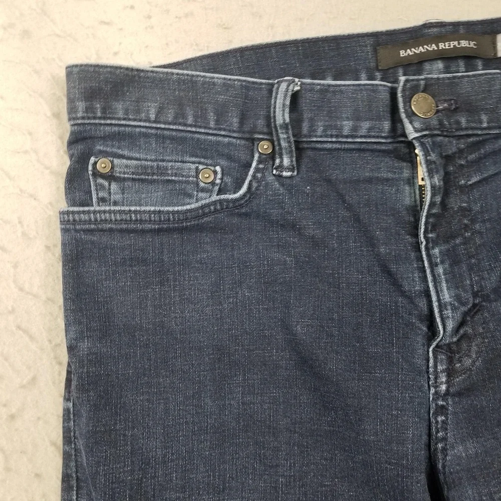Banana Republic Slim Jeans Mens 35x30 Blue Medium Wash Stretch Denim Pants